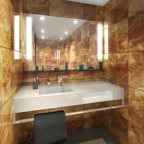 壁かけ式バスルーム用鏡 - AMOS DESIGN - ホテルの部屋用 / 現代風 / 長方形