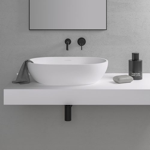 カウンタートップ型洗面器 - PICASSO - Lusso Stone - ミネラル鋳造製 / 楕円形 / 現代風