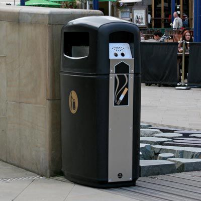 公共用ゴミ箱 - INTEGRO™ - Glasdon Group Limited - ステンレススチール製 / 再生プラスチック製 / 灰皿付