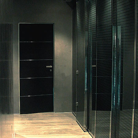 屋内用ドア - PRIVATE VILLA - LF ITALY - ステンレススチール製 / ヒンジ付き / ガラス不使用