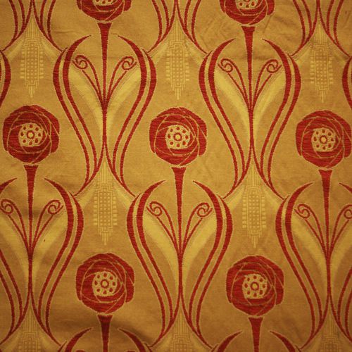 張り地 - CHENILLE ROSES BLAZE - Loome Fabrics - 柄付き / コットン / ポリエステル製