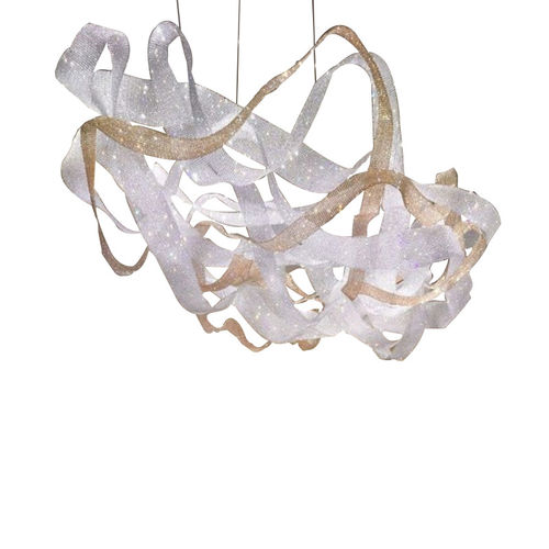 オリジナルデザインシャンデリア - AM2242 RIBBONS DIAMONDS - Alan Mizrahi Lighting - クリスタル製 / スチール製 / 業務用