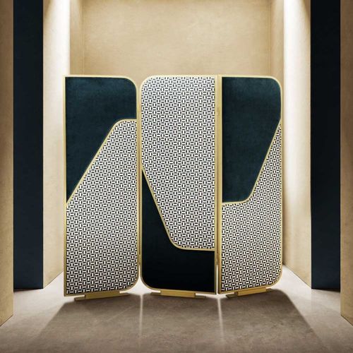 現代風スクリ－ン - GIULIETTA  - Essential Home - 真ちゅう製 / ブラッシュド黄銅 / 布製