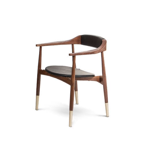 現代風ダイニングルーム用チェア - PERRY - Essential Home - 屋内用 / 金属製 / 革製