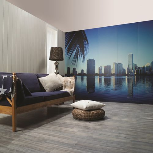 建築用装飾パネル - MIAMI SKYLINE - Huntonit - 壁取り付け式 / 高耐久性 / ウッドファイバー製