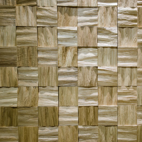 木製壁装材 - OAK SQUARE - Relief Walls - 屋内 / テクスチャード仕上げ / 茶色