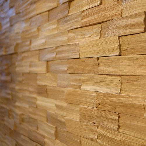 木製壁装材 - OAK BRICK - Relief Walls - 屋内 / テクスチャード仕上げ / 茶色