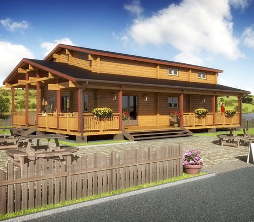 プレハブ建物 - COLONIAL - Artic House - ソリッド ウッド製 / スポーツ施設 / レストラン用