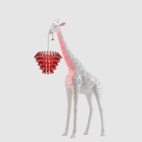オリジナルデザインシャンデリア - GIRAFFE IN LOVE M - Qeeboo - ガラス製 / 業務用 / 彫刻
