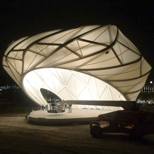 PTFE建築用膜材 - CENTRAL PARK PLAYA VISTA BANDSHELL - FabriTec Structures - 張力構造用 / 外壁用 / 公共スペース用