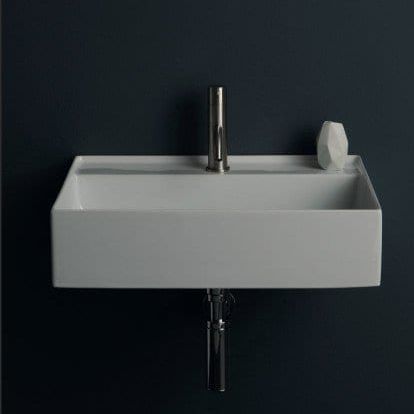 壁掛け式洗面器 - 31230101/S - Alice Ceramica - セラミック製 / シングルレバー混合栓付き / 長方形