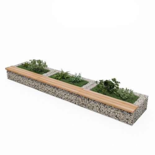 金属製プランター - JG10105 - ID GABION - L'AGENCE URBAINE - 石製 / 長方形 / 正方形