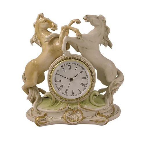 クラシック時計 - Horses - Porcellane Principe snc - 卓上 / アナログ / 磁器製