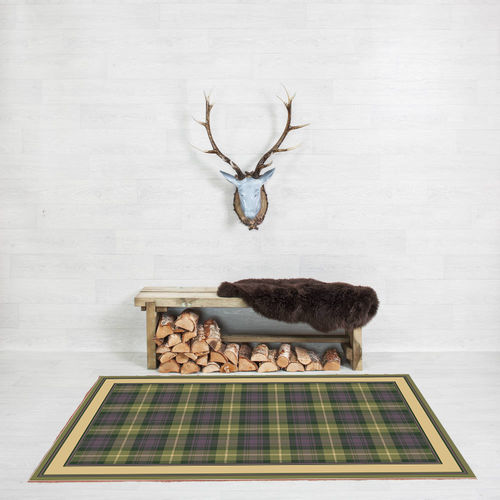 伝統的絨毯 - HEATHER GREEN TRAMLINE BORDER - STEVENS AND GRAHAM - 抽象柄 / ウール製 / 長方形