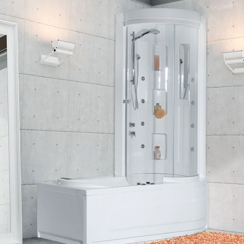 長方形シャワー付きバスタブ - JAVA COMBI - THERMO DESIGN - コーナータイプ / 組み込み式 / 複合素材