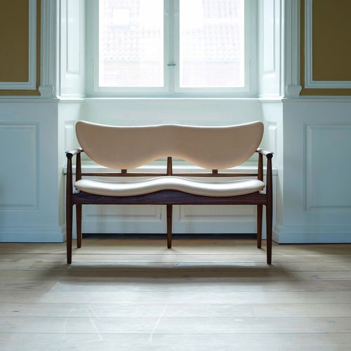 北欧デザイン布張りベンチ - 48 - Finn Juhl - 布製 / 革製 / オーク材