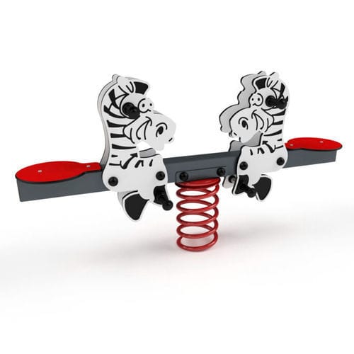 HDPEスプリング遊具 - 3424S ZEBRA DOUBLE SPRINGER - Astrus Playgrounds - 動物 / 2人用