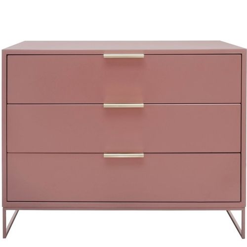 現代風ベッドサイドテーブル - 3 DRAWER UNIT - Studio 19 - 木製 / 真ちゅう製 / 長方形