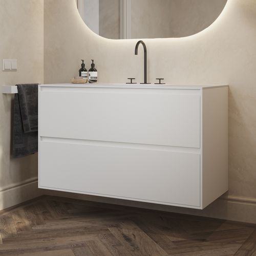 壁取り付け式洗面台 - GAIA CLASSIC 2SP - Riluxa - MDF / コーリアン®製 / 現代風