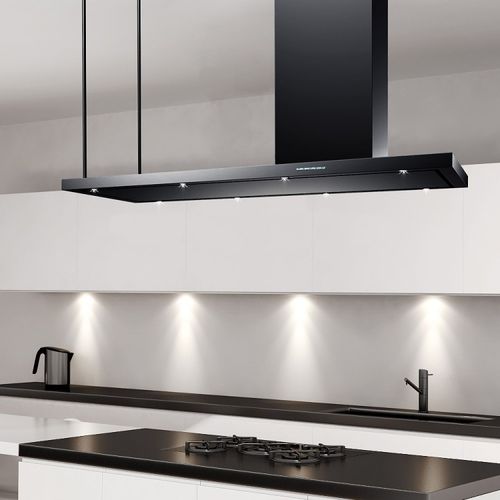 アイランドレンジフード - LA-120-AREZZO-ISL-BLK - Luxair Cooker Hoods Kitchen Extractors - 業務用 / 埋込照明付き / 黒色