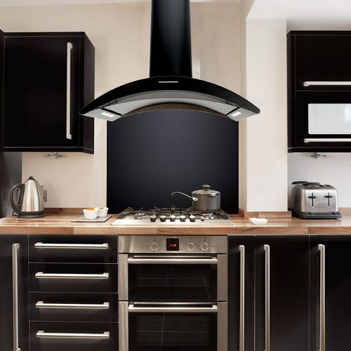 壁取り付け式レンジフード - LA-90-CRESTA - Luxair Cooker Hoods Kitchen Extractors - 埋込照明付き / オリジナルデザイン / 黒色