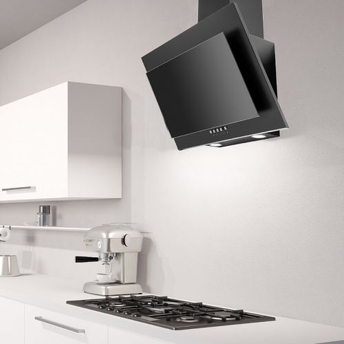 壁取り付け式レンジフード - LA-60-GALAXY - Luxair Cooker Hoods Kitchen Extractors - 埋込照明付き / 黒色