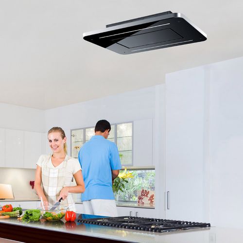 天井取付け式レンジフード - LA-90-COSMIC-STRATOS-BLK - Luxair Cooker Hoods Kitchen Extractors - 循環型 / 埋込照明付き