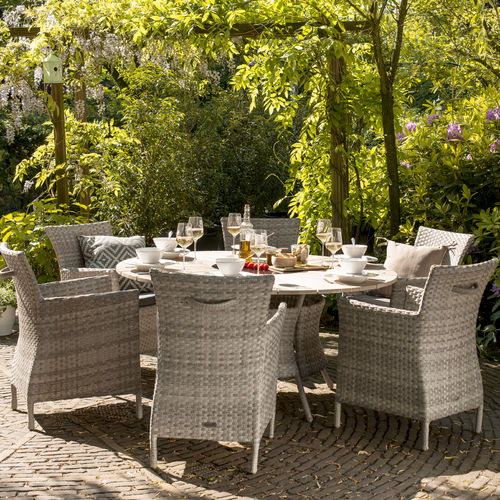 現代風テーブルチェアセット - JAVA PROVENCE - Hartman Outdoor Products BV - 庭用 / 樹脂製組みひも / 円形