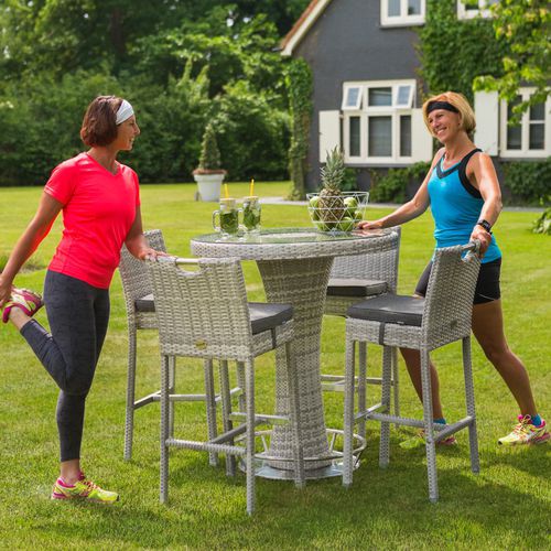 現代風テーブルチェアセット - MONTEGO BAR - Hartman Outdoor Products BV - 庭用 / 樹脂製組みひも / 円形