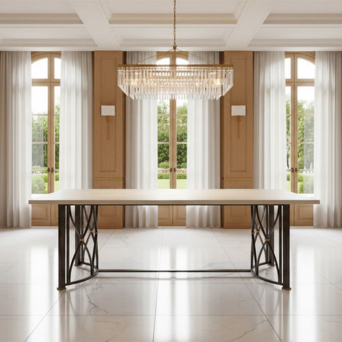 現代風ダイニングテーブル - IMPERIAL - Mobilier De Style - 錬鉄製 / ガラス製 / 大理石