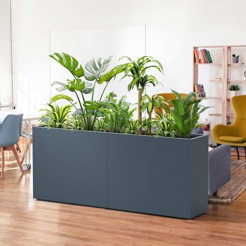 粉体塗装スチール製プランター - Divider - Herstera Garden S.L. - 長方形 / モジュラー式 / 埋込照明付き