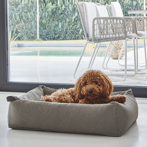 布製犬用ベッド - MARE - MiaCara - グレー / 砂色 / 長方形
