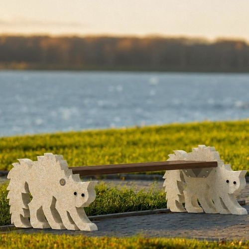 現代風公共ベンチ - CAT 445 - Encho Enchev - ETE - 複合材 / 粉体塗装スチール製 / コンクリート製
