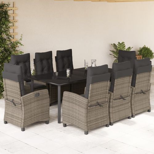 現代風テーブルチェアセット - vidaXL 9-tlg : 3212800 - desayo - 庭用 / 中庭用 / 粉体塗装スチール製