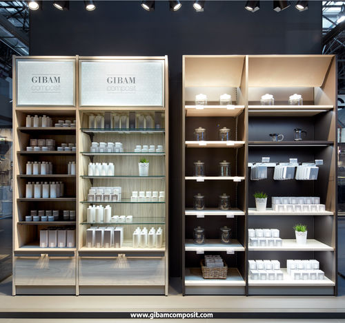 壁取り付け式展示用ラック - M32 FRAME - GIBAM SHOPS SPA - 木製 / 店用