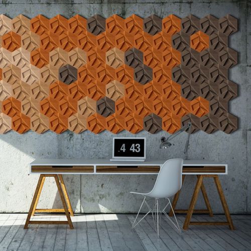 屋内用壁面装飾材 - HEXAGON - Muratto - コルク製 / 3D / 寸法効果