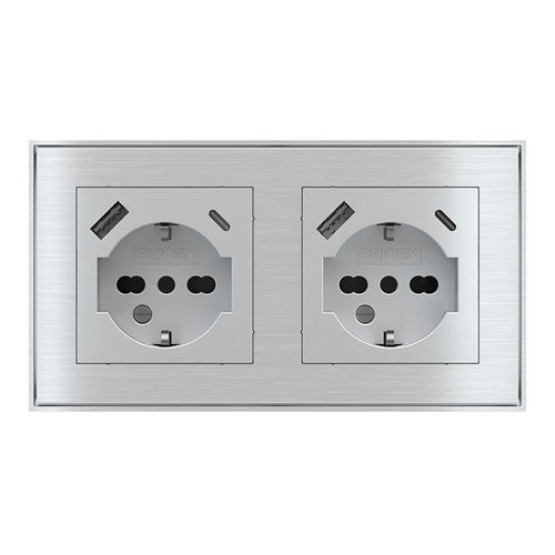 電流コンセント - EK-PWS-IT-USB - ekinex® - USB接続 / ダブル / 壁取り付け式