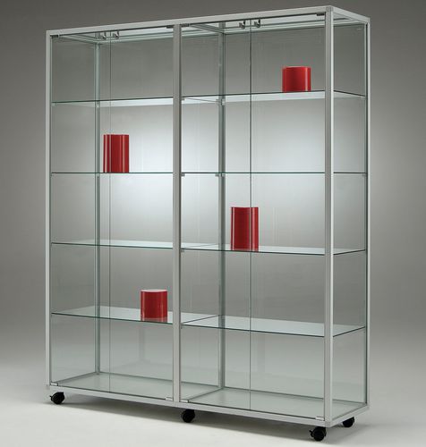現代風展示ケース - CM154 - Castellani.it srl - 脚上 / ガラス製 / アルミニウム