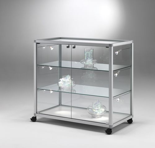 現代風展示ケース - QB99 - Castellani.it srl - 脚上 / ガラス製 / アルミニウム