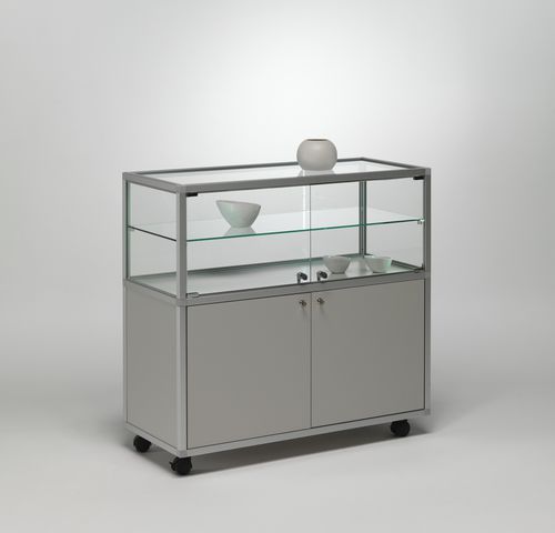 現代風展示ケース - QBM99 - Castellani.it srl - 脚上 / ガラス製 / アルミニウム