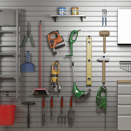 壁取り付け式収納システム - Smartwall 600 1/6 - Organigator - garage organizing system - 現代風 / アルミニウム / ガレージ用