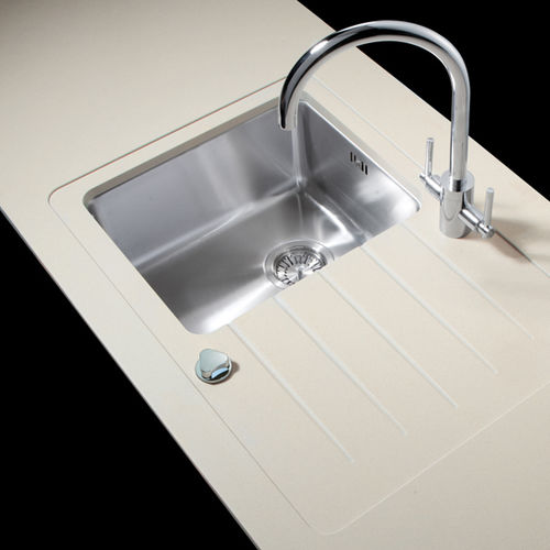 1槽流し台 - Minerva Work Surfaces - 水切りあり / ステンレススチール / アンダーマウント型