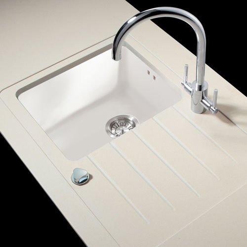 1槽流し台 - Minerva Work Surfaces - 水切りあり / アクリル製 / アンダーマウント型