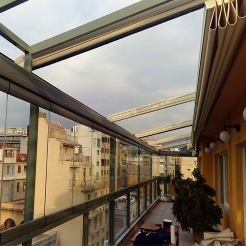 壁取り付けパーゴラ - IN ATHENS - Atrio Glass Doors - ガラス製 / PVC / オーダーメイド