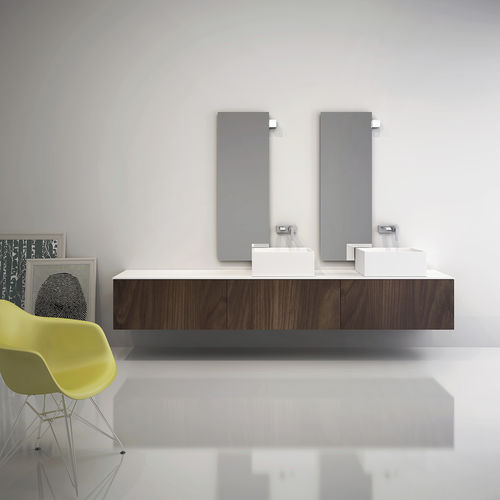 ダブル洗面台 - Yosemite - NOVEL BATHROOM FURNITURE - 壁取り付け式 / 漆木材 / HPL