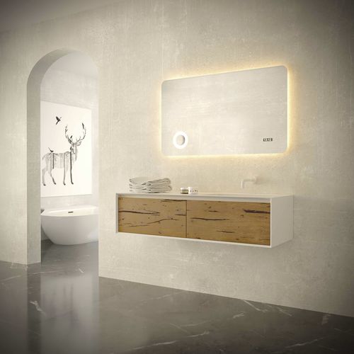 壁取り付け式洗面台 - PLANAR COMP 07 - NOVEL BATHROOM FURNITURE - オーク材 / 漆木材 / 突板