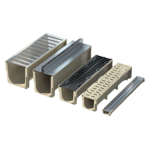 グレーチング付き排水路 - MB-PCT-100 - Moonbay Industrial Co., Ltd. - センタースロット / サイドスロット / 樹脂製コンクリート製