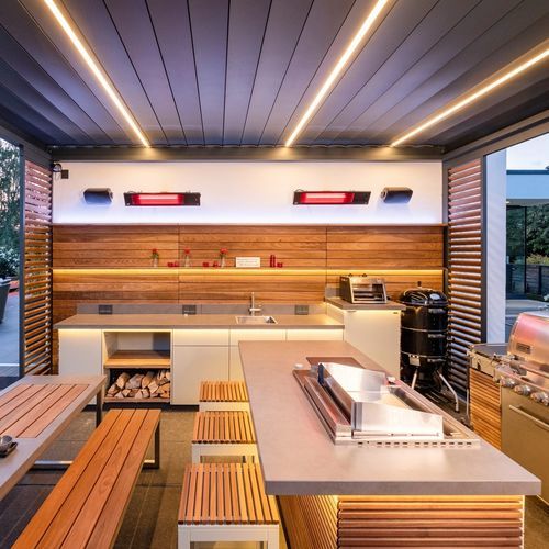 屋外用キッチン - C1 - CUBIC OUTDOOR LIVING - 現代風 / 木製 / アイランド