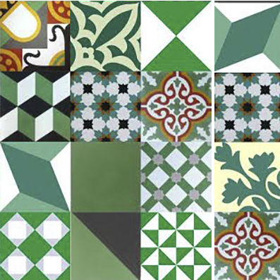 マットエンカウスティークセメントタイル - GREEN LAKE - Viet Tiles Corporation - 屋内用 / 床 / 壁面