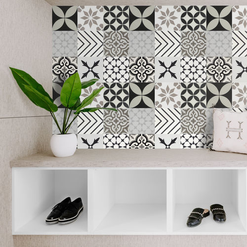 セメントエンカウスティークセメントタイル - BLACK WHITE - Viet Tiles Corporation - 屋内用 / 屋外用 / バスルーム用
